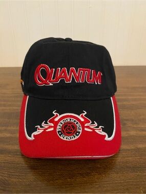 Quantum Performance Embroidered Logo Cap in Black & Red - size: OSFM